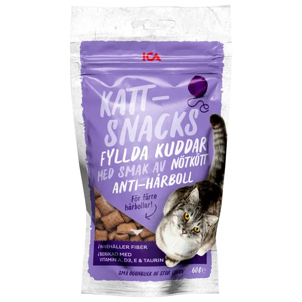 Uzkodas kaķiem ICA spalvu kamolu izvad. 60g