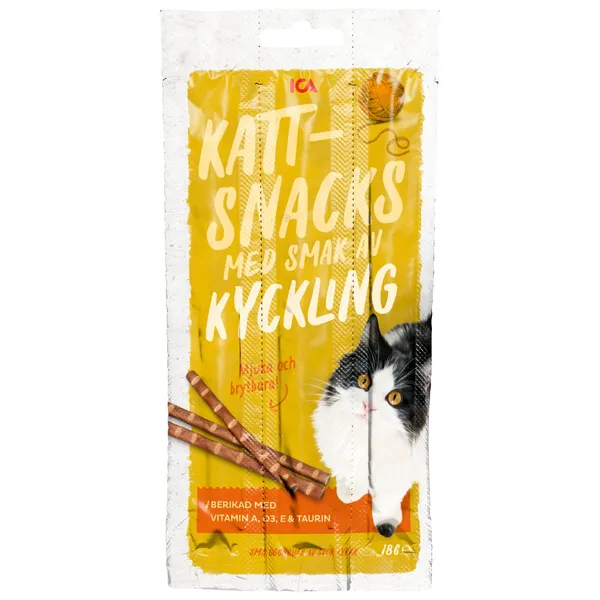 Užkandis katėms ICA vištienos skonio, 18 g