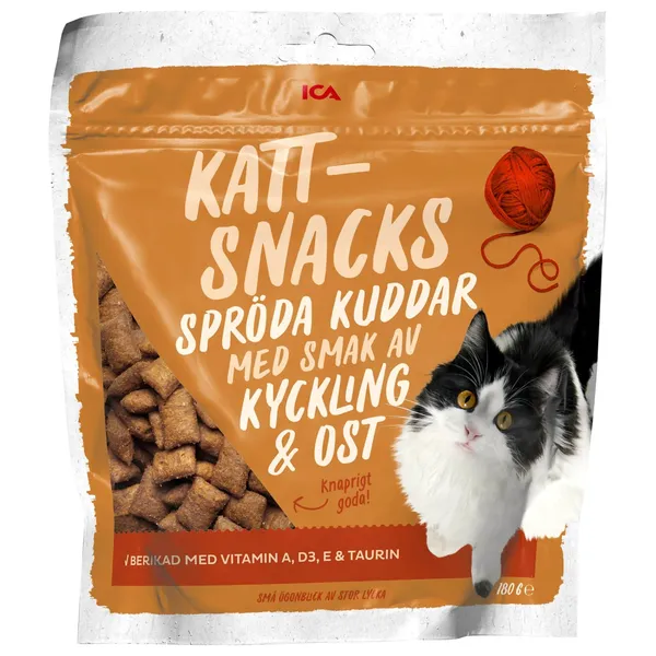 Užkandis katėms vištienos ir sūrio skonio ICA, 180 g
