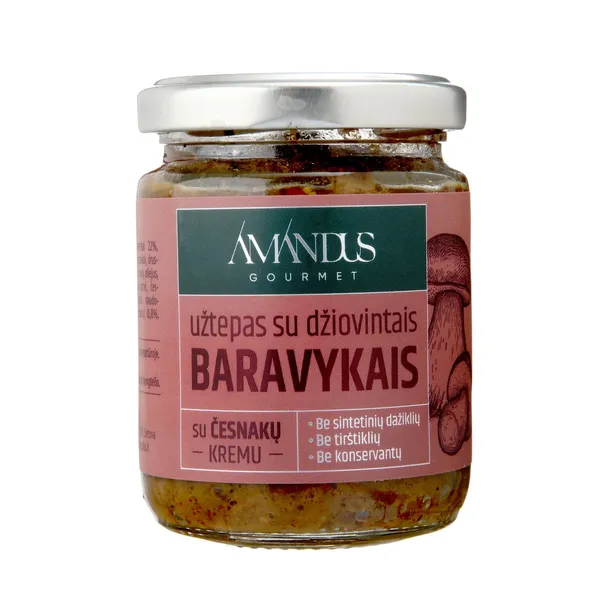 Užtepas su džiovintais baravykais ir česnakų kremu AMANDUS GOURMET, 155 g
