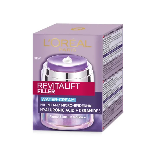 Veido kremas LOREAL PARIS REVITALIFT FILLER WATER CREAM, 50 ml
