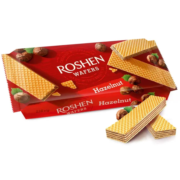 Vafeles Wafers ar riekstu krēmu 216g