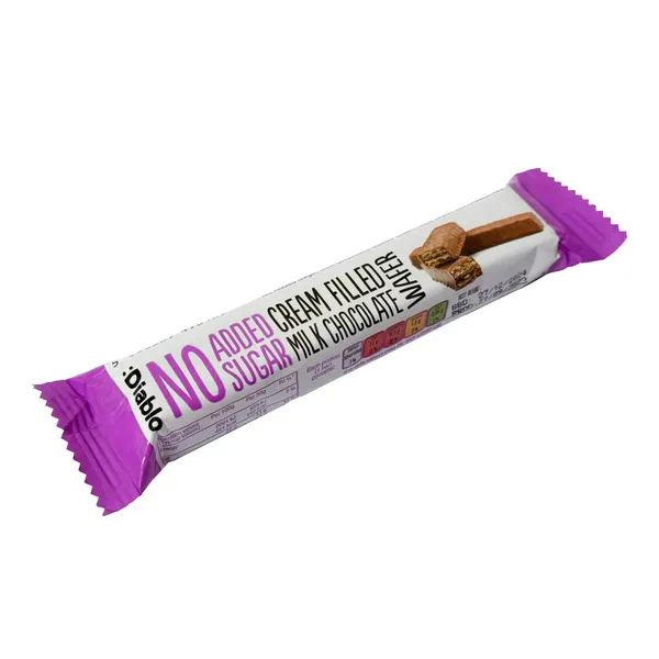 Vaflis DIABLO pieniniame šokolade, su saldikliu, 30 g