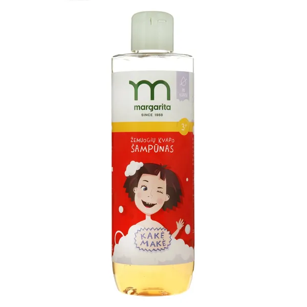 Vaikiškas šampūnas žemuogių kvapo MARGARITA KAKĖ MAKĖ be SLS, 250 ml