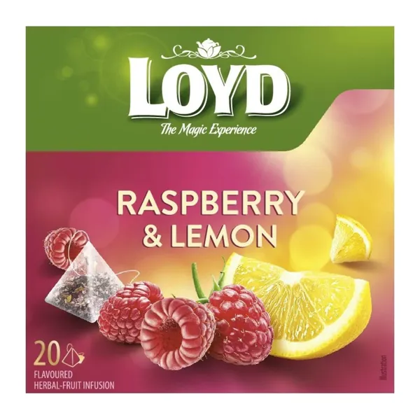 Augļu tēja Loyd aveņu, citronu 20x2g