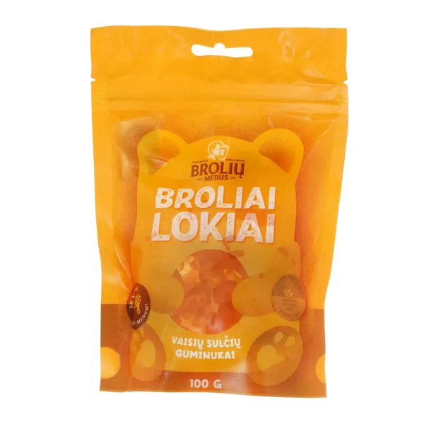 Vaisių sulčių guminukai BROLIAI LOKIAI BROLIŲ MEDUS, 100 g