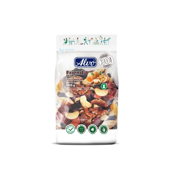 Vaisių ir riešutų mišinys ALVO FRIEND MIX, 500 g