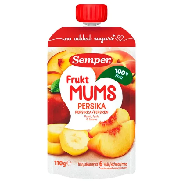 Vaisinė tyrelė su persikais SEMPER, nuo 6 mėn, 110 g