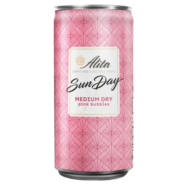 Gazuotas vaisinis vyno gėrimas ALITA SUN DAY PINK, 7,5 %, 0,2 l