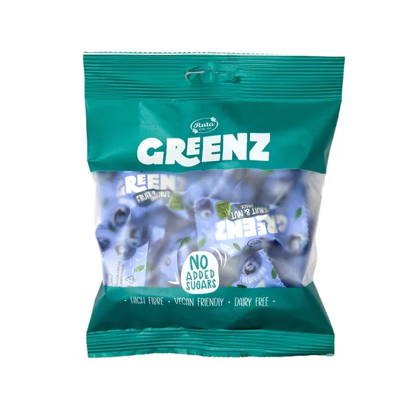 Vaisių ir riešutų užkandžiai su mėlynėmis GREENZ BLUEBERRY, 130 g