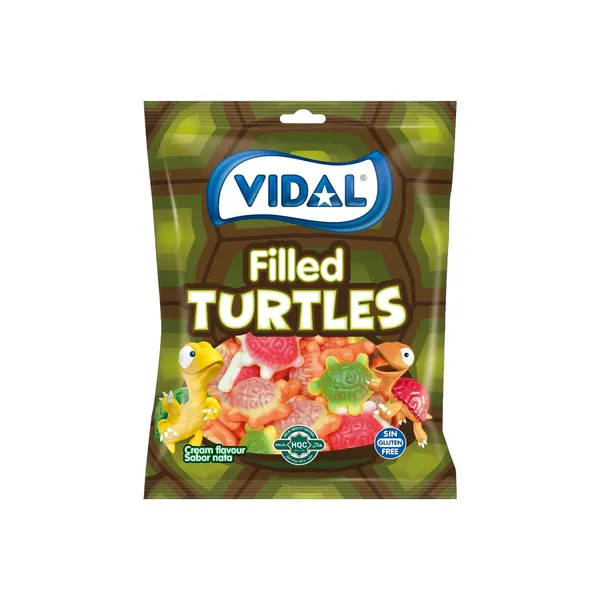 Vaisių skonio guminukai VIDAL FILLED TURTLES, 90 g