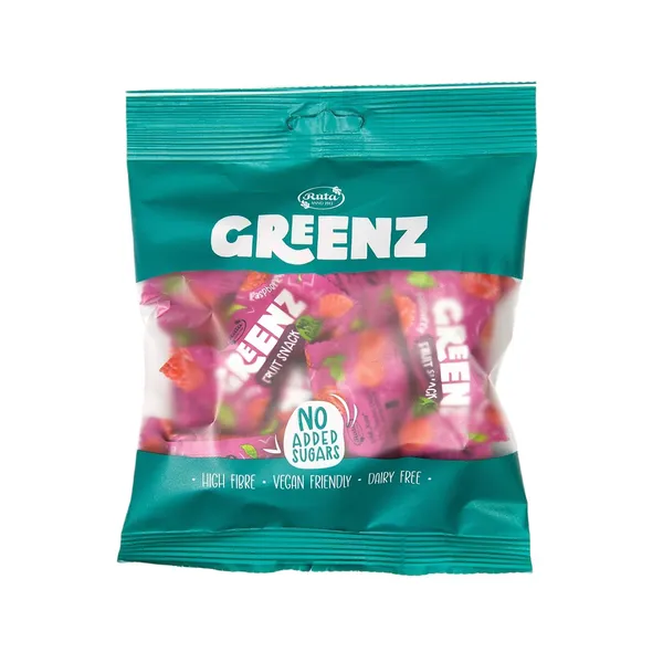 Vaisių užkandžiai su avietėmis GREENZ RASPBERRY, 110 g