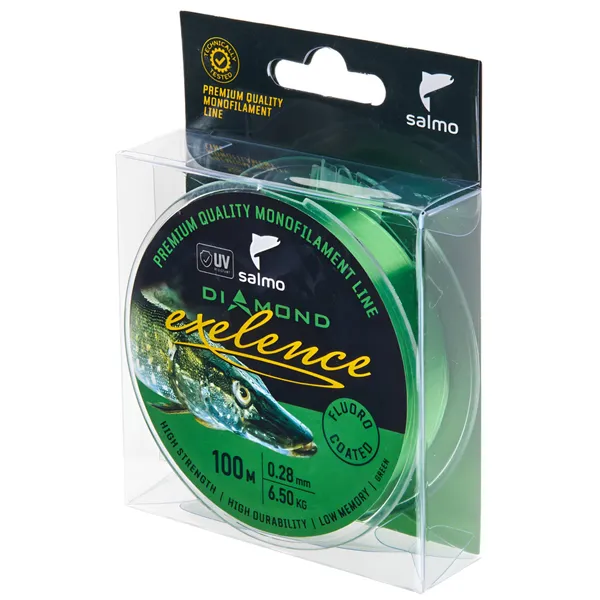 Valas SALMO DIAMOND EXELENCE FLUORO COATED GREEN, 100 m