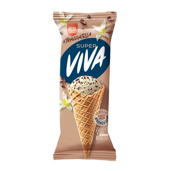 Valgomieji ledai STRACCIATELLA SUPER VIVA, 170 ml / 96 g