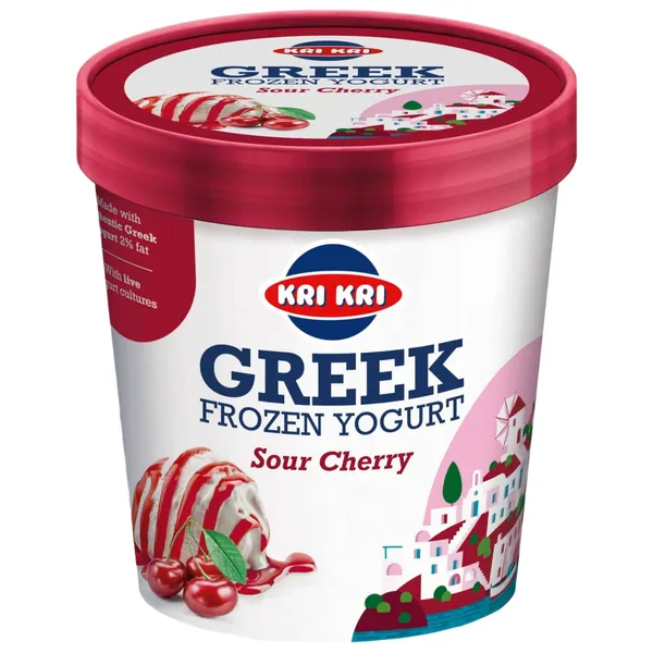 Valgomieji ledai KRI KRI su graikišku jogurtu ir vyšniomis, 320 g/450 ml