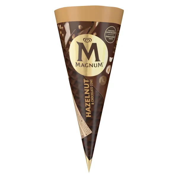 Valgomieji ledai kūgyje MAGNUM HAZELNUT & CHOCOLATE, 115 ml / 82 g
