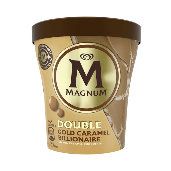 Valgomieji ledai MAGNUM DOUBLE CARAMEL BILLIONAIRE, 440 ml / 303 g