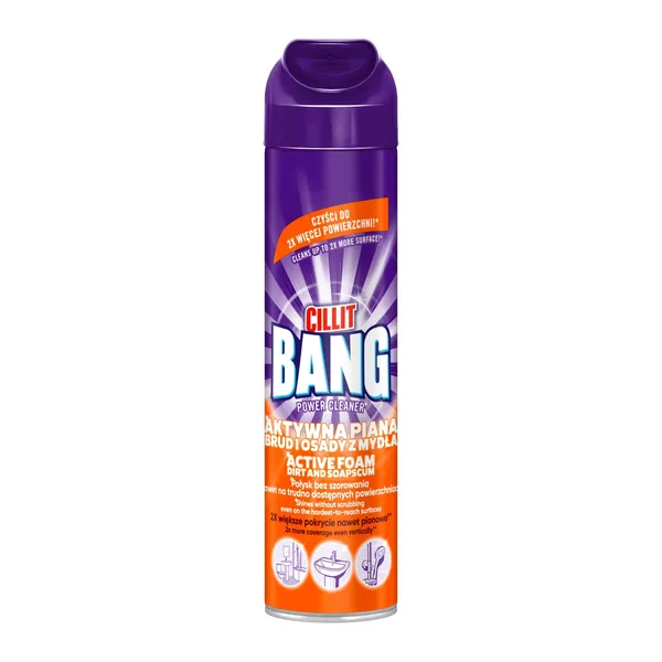 Muilo apnašų ir dušinių valiklis CILLIT BANG ACTIVE FOAM, 600 ml