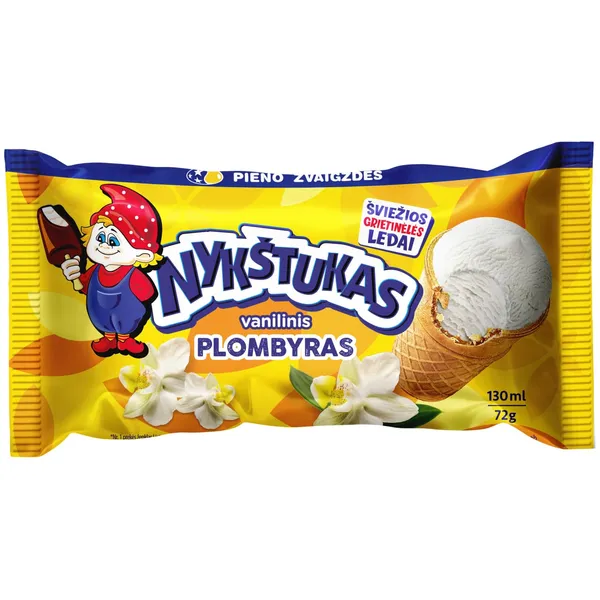 Vanilinis plombyras vafliniame puodelyje NYKŠTUKAS, 130 ml / 72 g