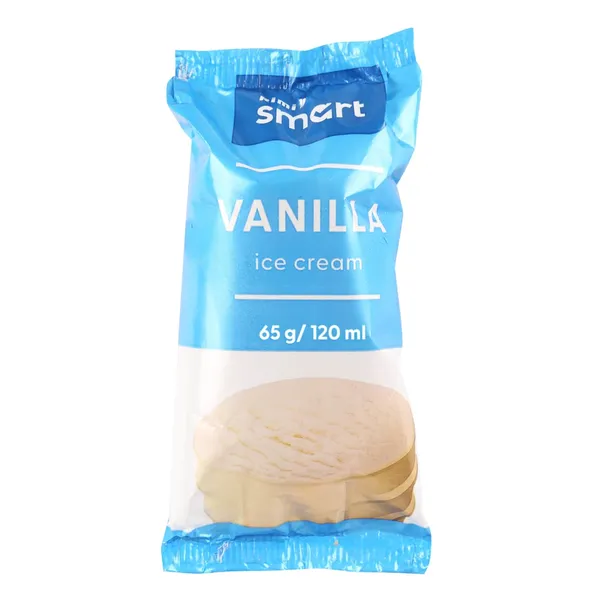Vanilės skonio valgomieji ledai RIMI SMART, 120 ml / 65 g
