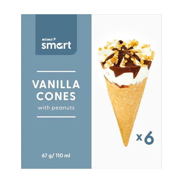 Vaniliniai valgomieji ledai su žemės riešutais RIMI, 660 ml / 402 g