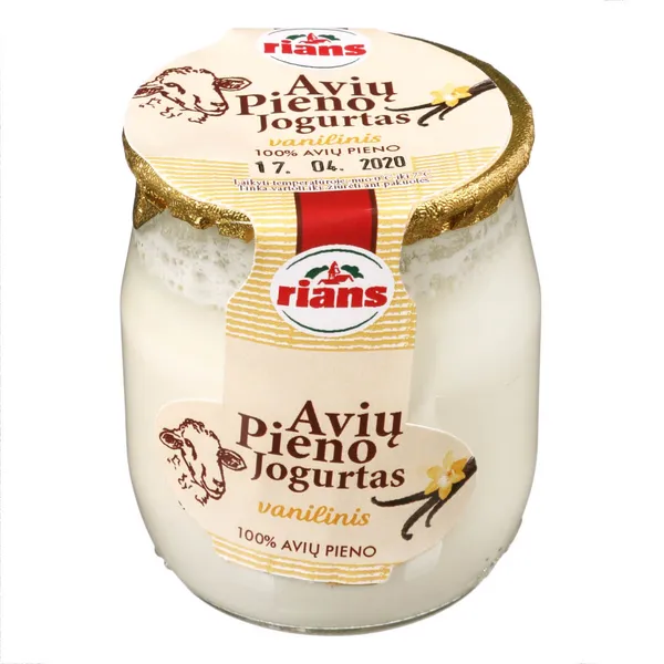 Vanilės skonio jogurtas iš avių pieno RIANS, 115 g
