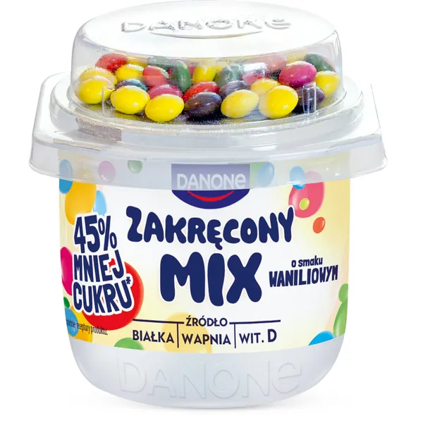 Vanilės skonio jogurtas su šokolado dražė DANONE, 125 g