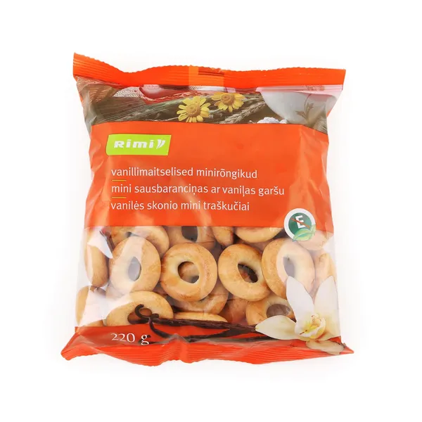 Vanilės skonio mini traškučiai RIMI, 220 g