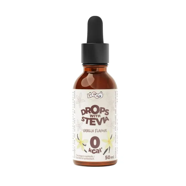 Vanilės skonio stevijos lašai LOCCO, 50 ml