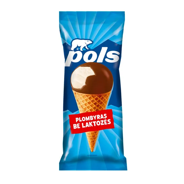 Vanilės skonio valgomieji grietininiai ledai POLS, be laktozės, 90 g / 150 ml