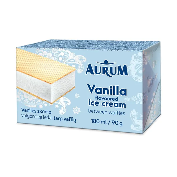 Vanilės skonio valgomieji ledai AURUM, 180 ml