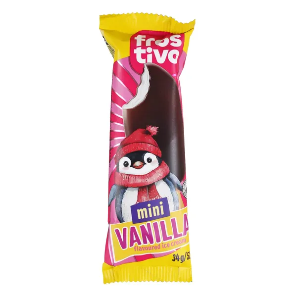 Vanilės skonio valgomieji ledai su kakaviniu glaistu FROSTIVO, 52 ml / 34g