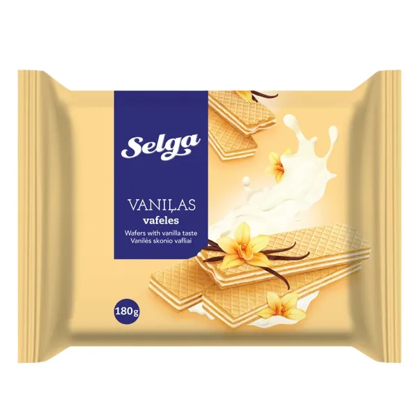Vafliai SELGA, vaniliniai, 180 g