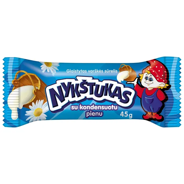 Varškės sūrelis su kondensuotu pienu NYKŠTUKAS, 45 g