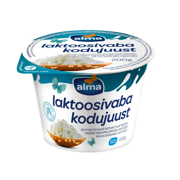 Varškė kruopelėmis be laktozės ALMA, 5 % rieb., 200 g
