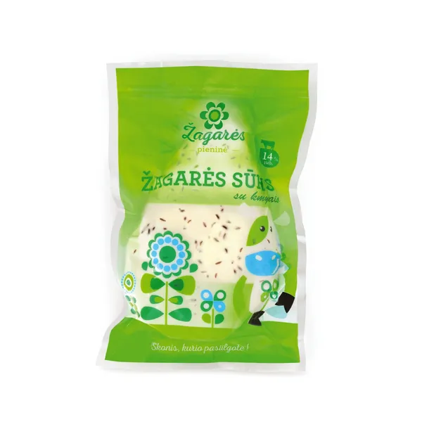 Varškės sūris su kmynais ŽAGARĖS PIENINĖ, 14%, 1 kg