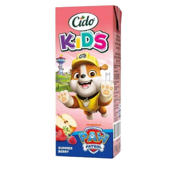 Vasaros uogų sulčių gėrimas CIDO PAW PATROL, su saldikliu, 0,2 l