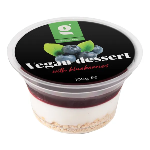 Veganiškas desertas su mėlynėmis GOURMET GREEN, 100 g