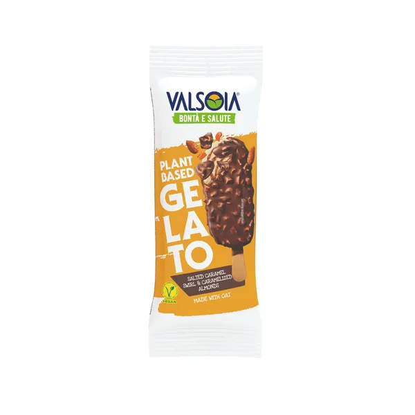 Veganiški sūrios karamelės valgomieji ledai su traškiais karamelizuotais riešutais, 80 g/ 110 ml