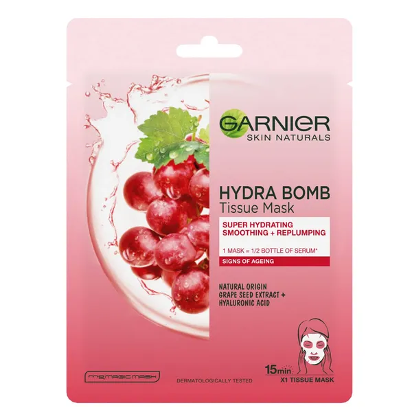 Garnier Moisture+ stangrinanti bei odos paviršių lyginanti veido kaukė 32ml