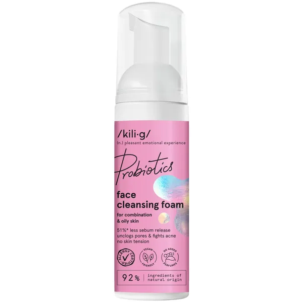 Veido prausimosi putos mišriai ir riebiai odai KILIG PROBIOTICS, 150 ml