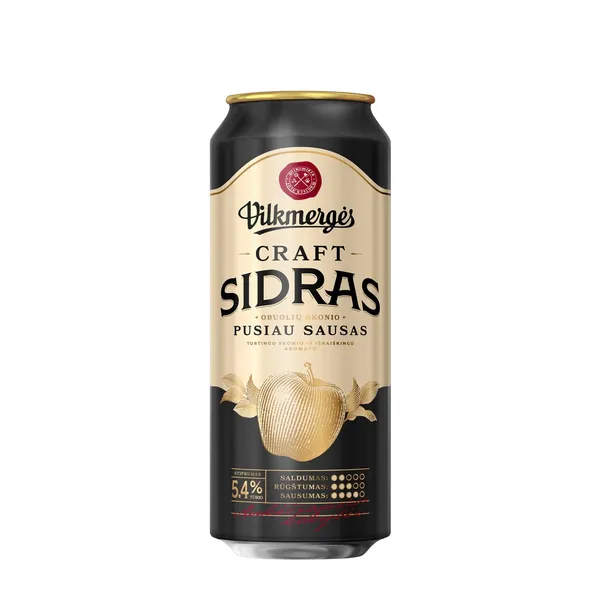 Sidras VILKMERGĖS craft (5.4%), 500 ml