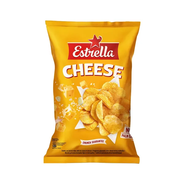 Vingiuoto pjaustymo sūrio skonio bulvių traškučiai ESTRELLA, 130 g