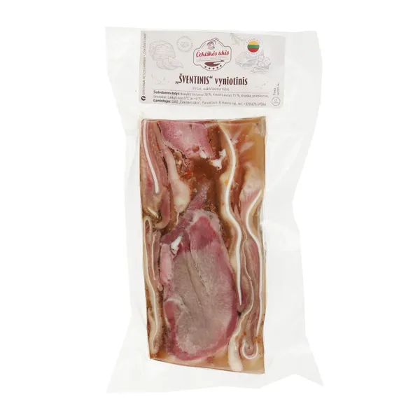 Virtas kiaulienos ausų ir liežuvio vyniotinis ŠVENTINIS ČEKIŠKĖS ŪKIS, 1 kg