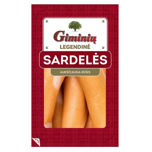 Virtos GIMINIŲ sardelės, a. r., 500 g
