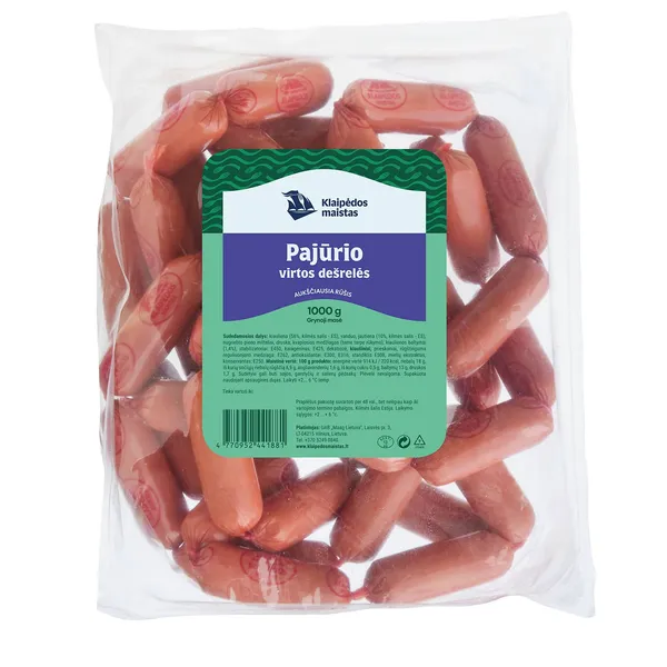 Virtos KLAIPĖDOS MAISTAS PAJŪRIO dešrelės, II r. 1 kg