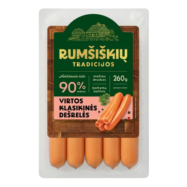 Virtos KLASIKINĖS dešrelės RUMŠIŠKIŲ TRADICIJOS, a. r., 260 g