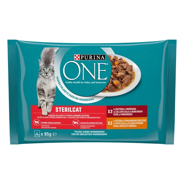 Visavertis kačių ėdalas PURINA ONE STERILCAT, 4 x 85 g