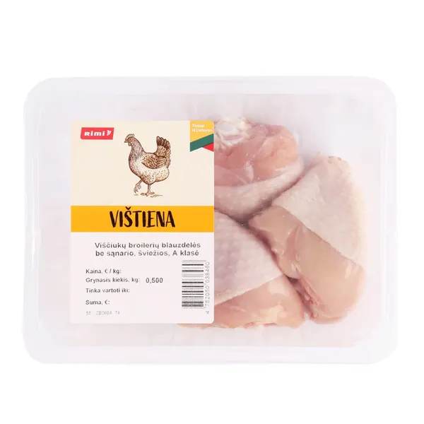 Viščiukų broilerių blauzdelės be sąnario RIMI, A kl., 500 g