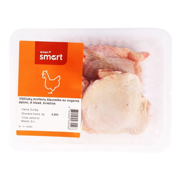 Viščiukų broilerių šlaunelės su nugaros dalimi RIMI SMART, A klasė, 500 g